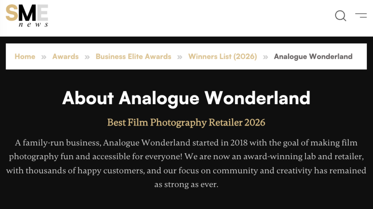 Analogue Wonderland is the Best Film Photography Retailer 2026!