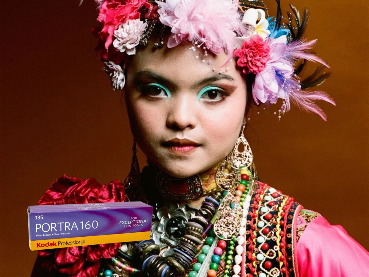 Model with Portra 160 35mm Film Perfect for Studio Work