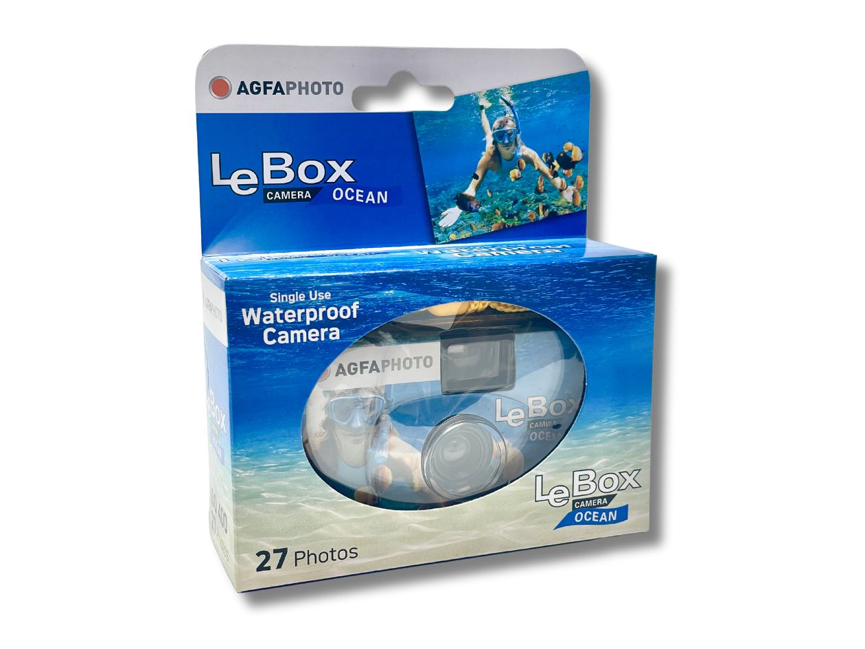 AgfaPhoto LeBox Ocean - Disposable Camera - Front of Box Side View