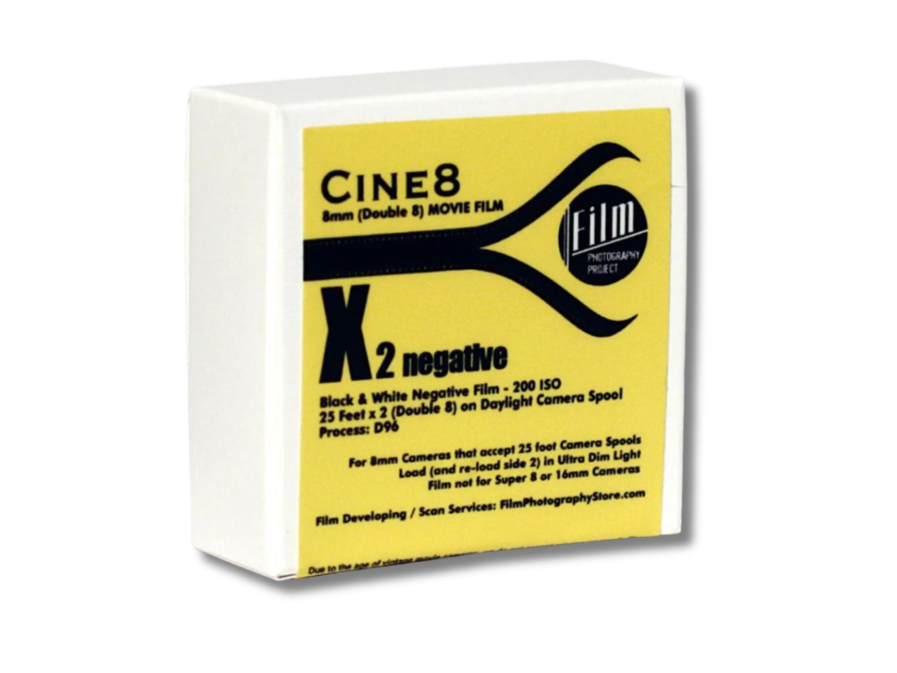 FPP Cine8 Double X - 8mm Movie Film - 25ft - X2 Negative