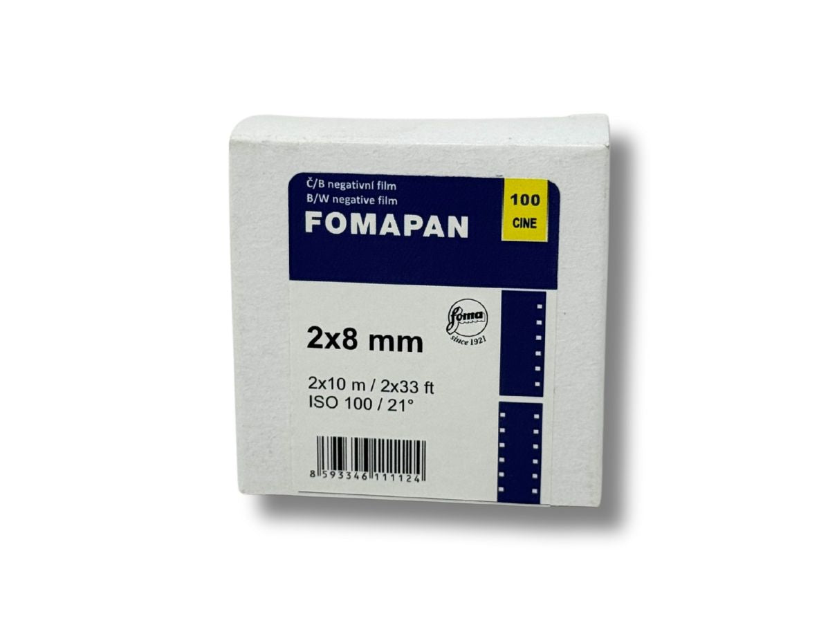 Fomapan film packaging on a white background