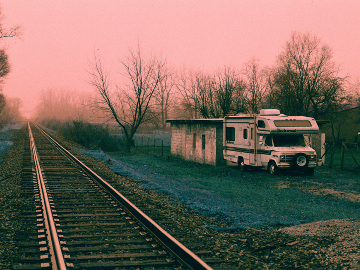 Sample shots (c) Trev Lee. Motorhome near railroad tracks.