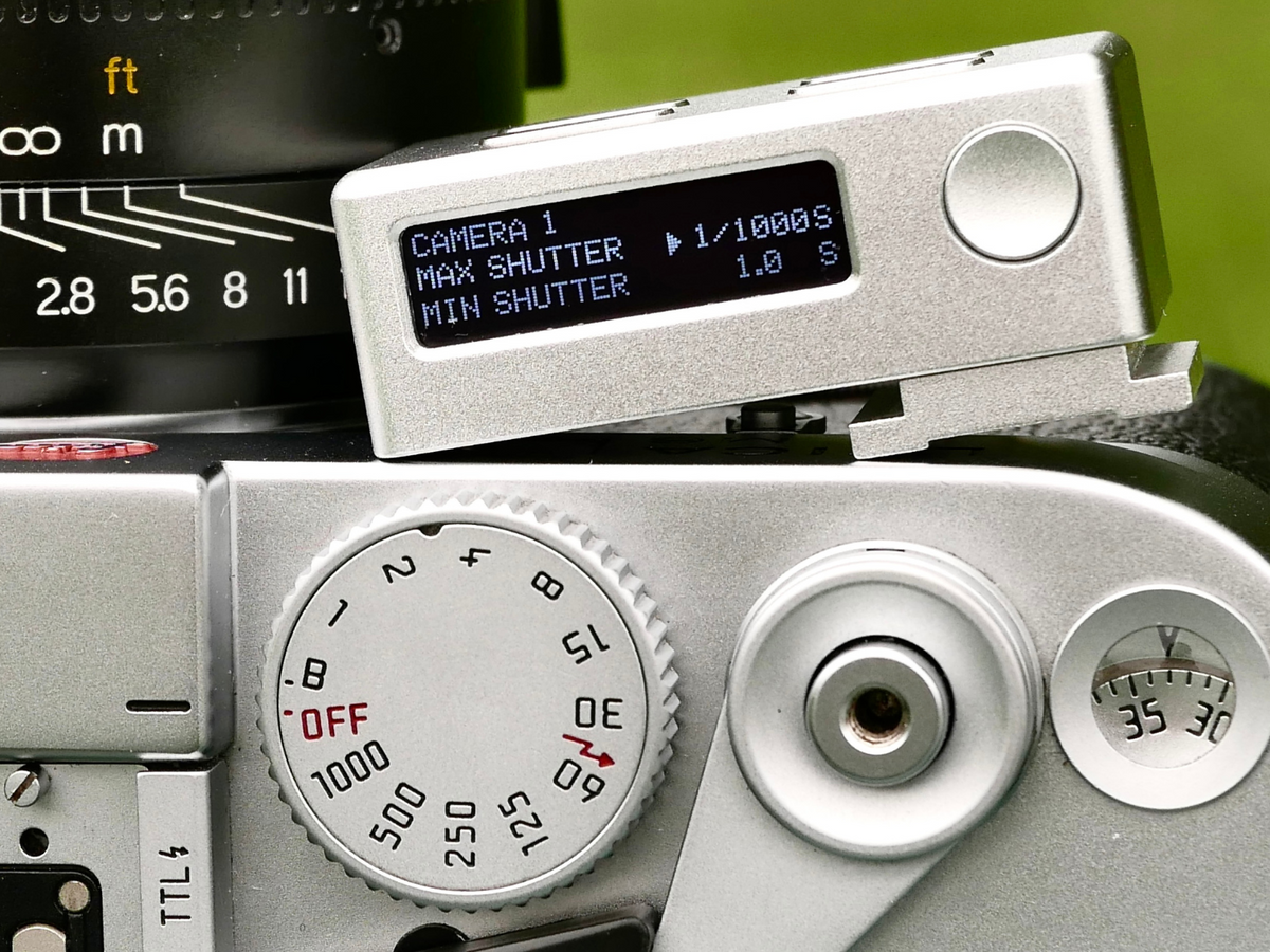 Keks KM02 - the premium light-meter for film cameras - propped on a film camera