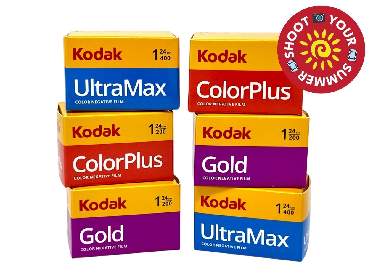 Kodak Colour 35mm Film Bundle (6-Pack) – Ultramax, Gold & Colorplus – 24 Exp | Free Shipping - Shoot Your Summer