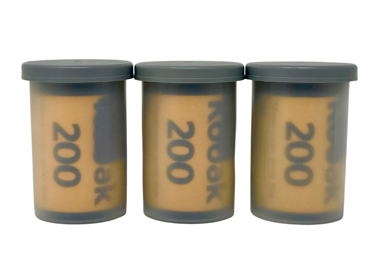 Three containers labelled '200' with 'Kodak' branding on a white background.