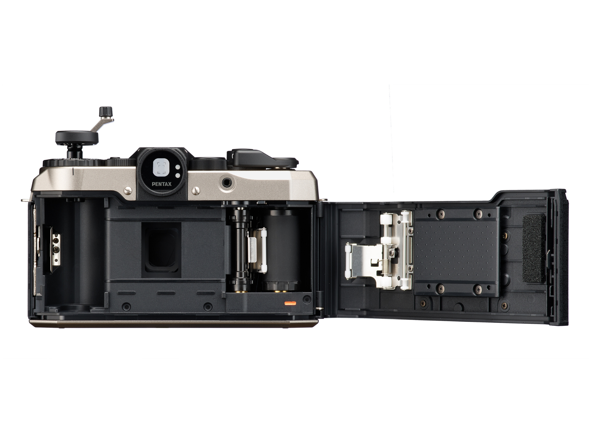 Pentax 17 Film Camera - Product Photo - view with the back open