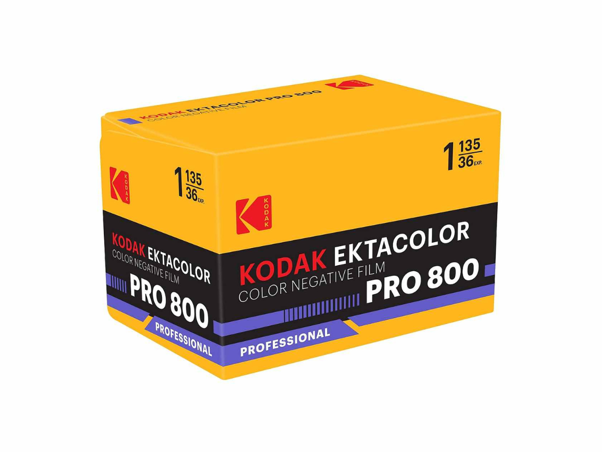 Kodak Ektacolor Pro 800 film packaging on a white background