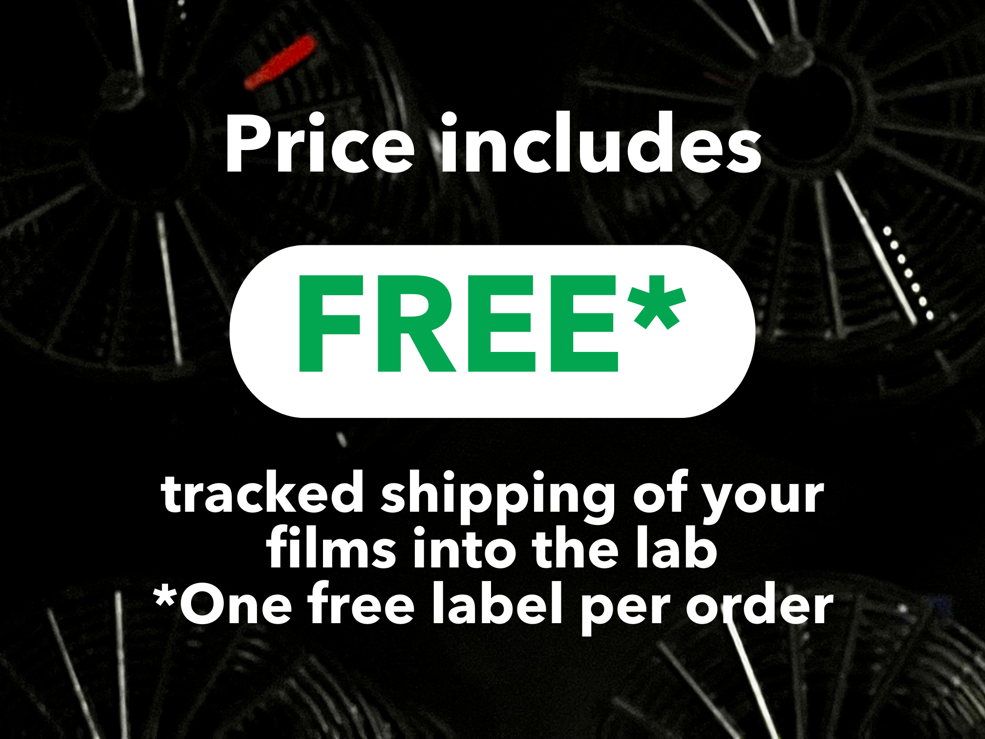 110 Film Development - with FREE tracked shipping to the lab