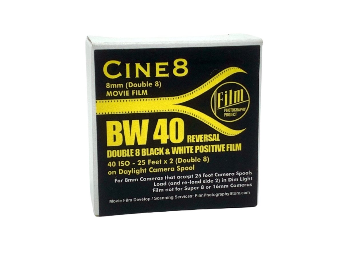 FPP Cine8 BW40 Reversal - Double 8mm Movie Film - 25ft - Analogue