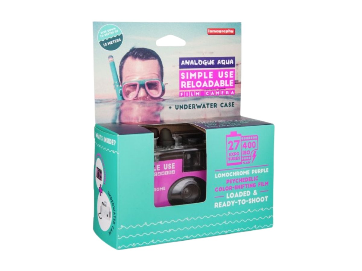 Lomography Purple 35mm Film Camera - WITH UNDERWATER CASE - Analogue Wonderland - 1
