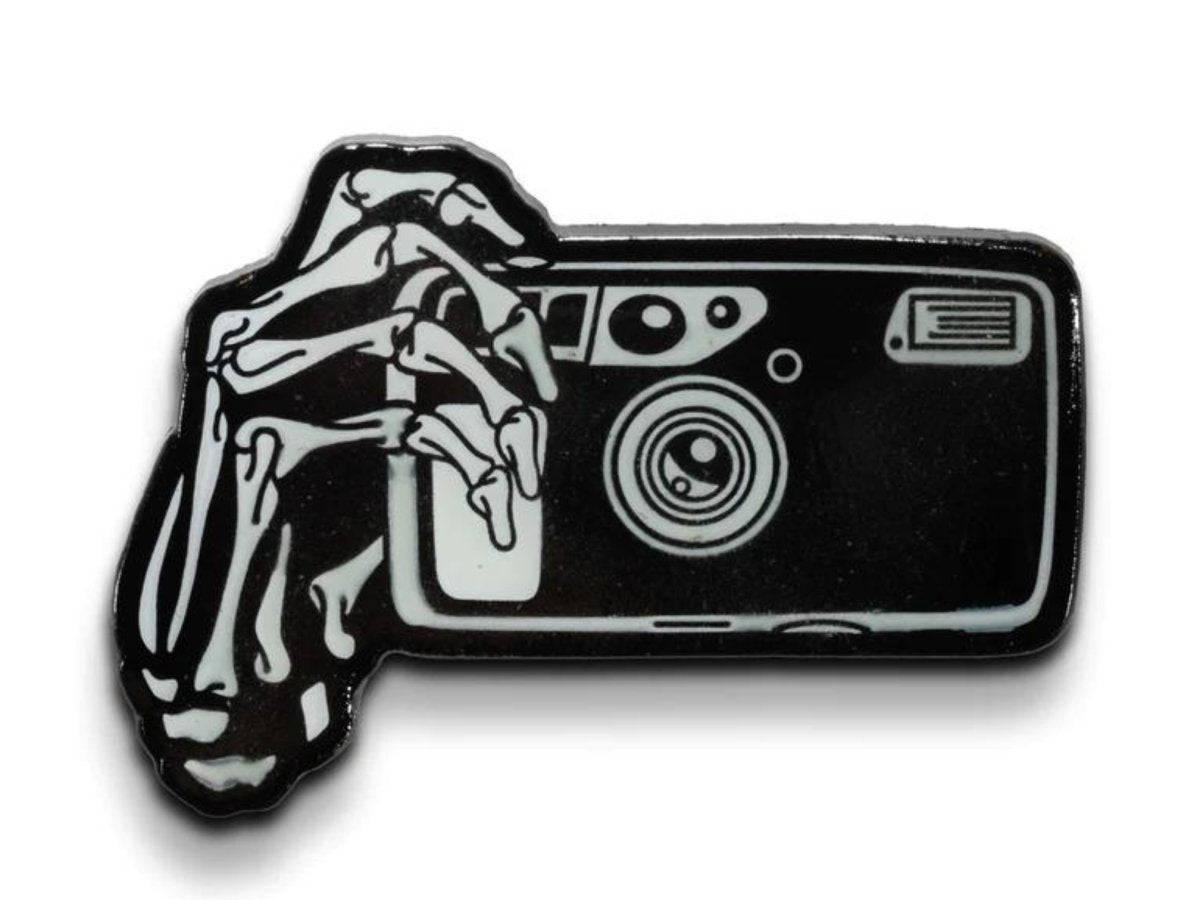Point & Shoot Skeleton - GLOW IN THE DARK - Pin - Analogue Wonderland - 1