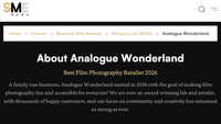 Analogue Wonderland is the Best Film Photography Retailer 2026!