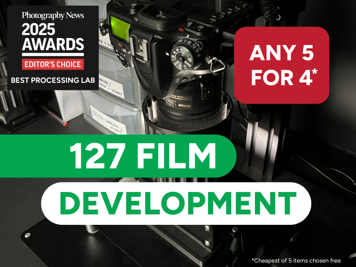 127 Film Development - with FREE tracked shipping to the lab