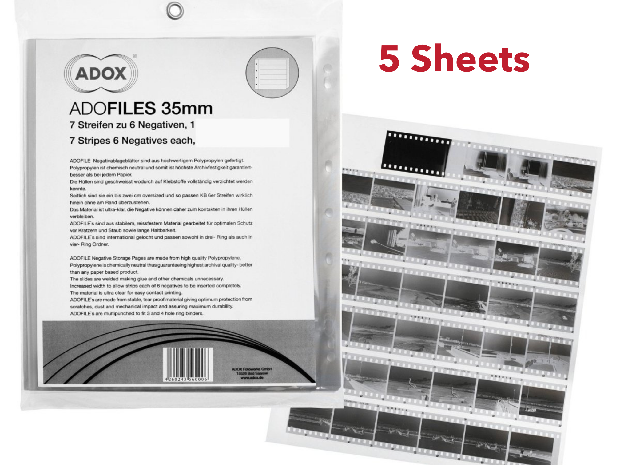 Adox Archival Negative Sheets - 35mm