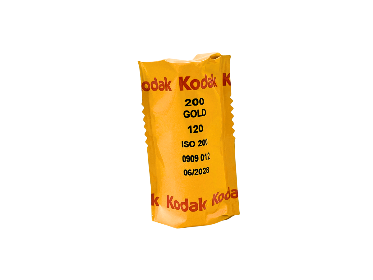 A single Kodak Gold 200 ISO 200 film canister shown on a plain white background.
