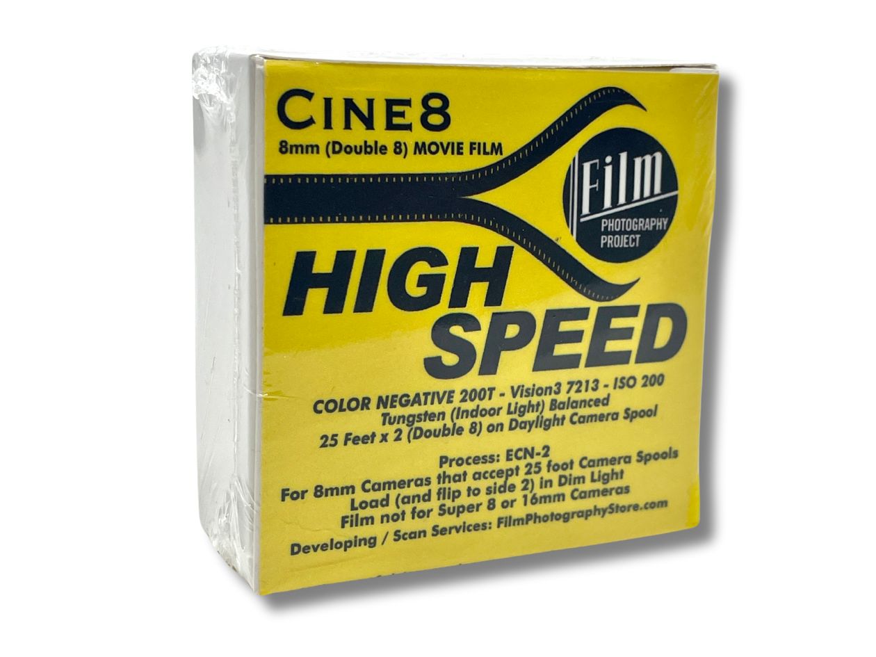 FPP Cine8 Color Negative 200T - Double 8mm Movie Film - 25ft