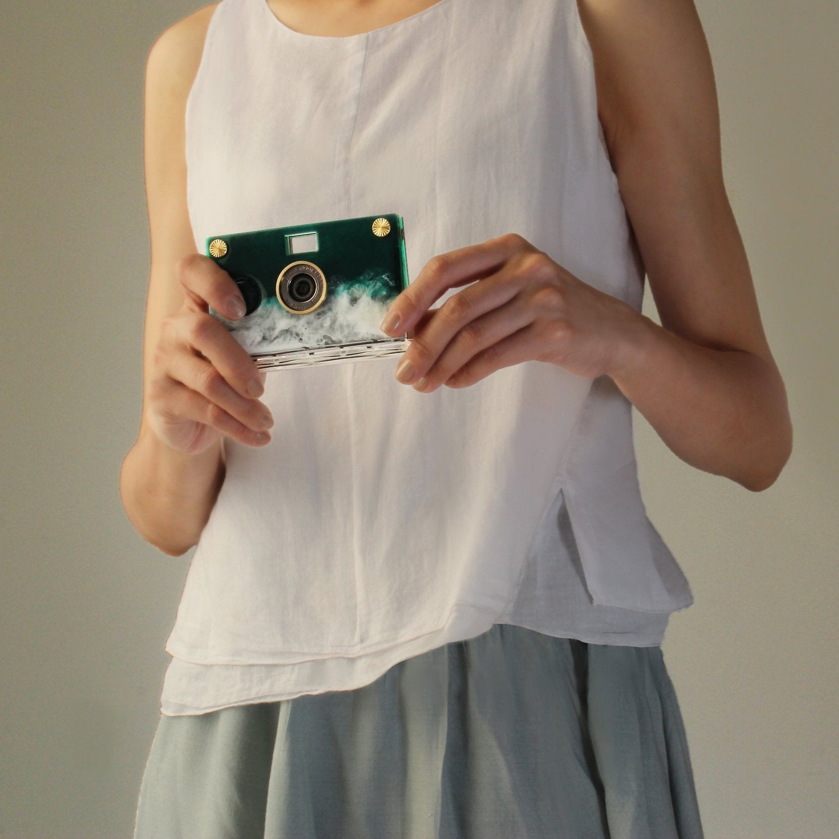 20 MP Resin-Art Camera Set - Simple Light Jadeite Cabbage