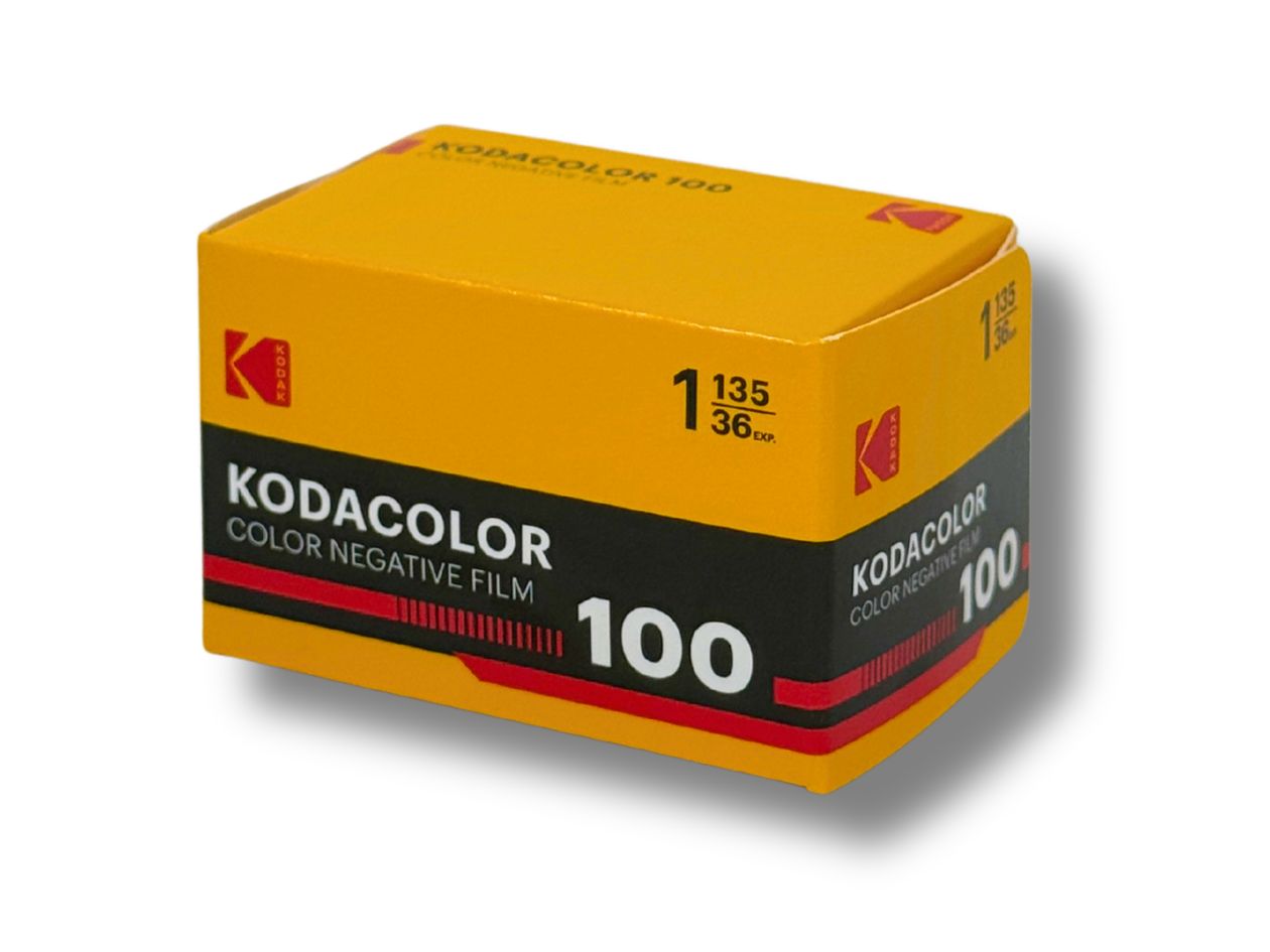 Kodak KODACOLOR 100 film box on a white background.
