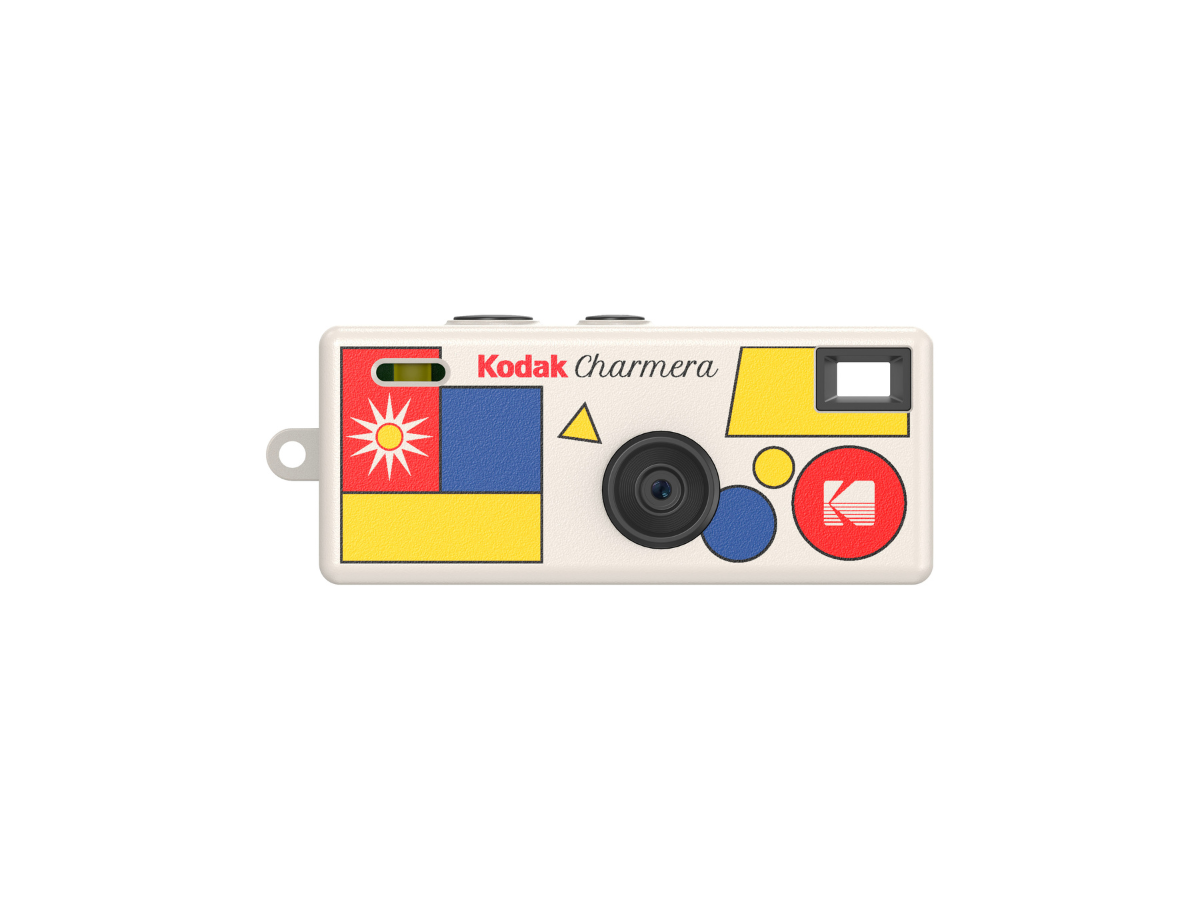 White (Vintage) Kodak Charmera camera with colorful design on a white background