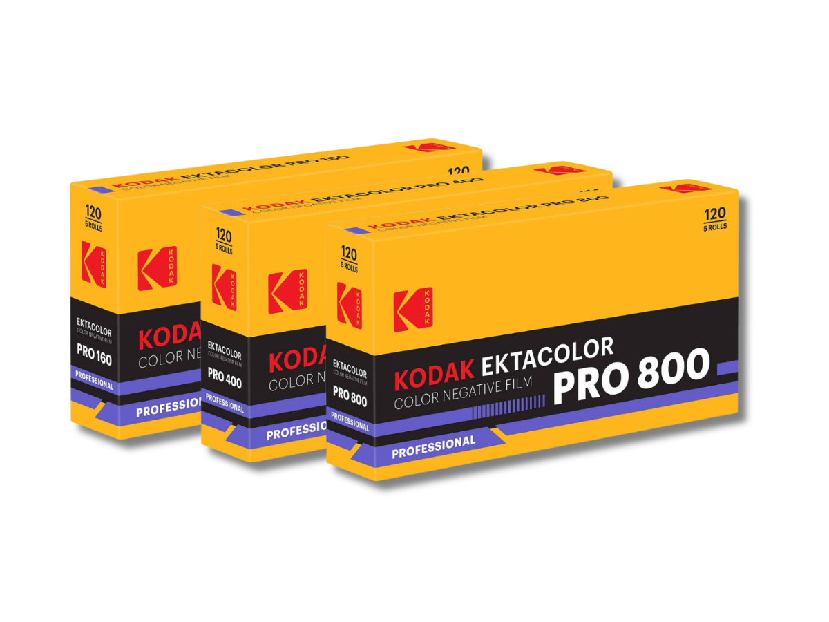 Two boxes of Kodak Ektacolor Pro 800 film on a white background