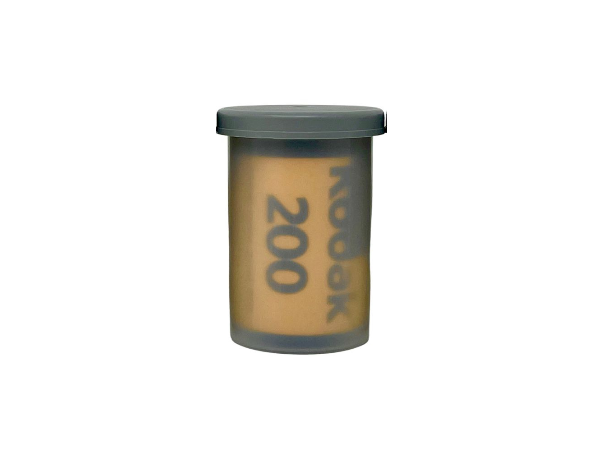 Kodak Gold 200 film canister on a white background