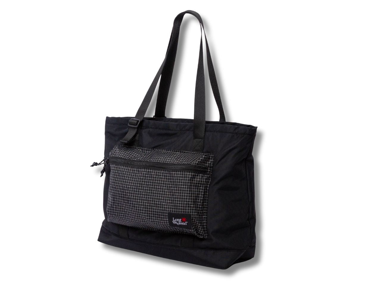 Long Weekend Beacon Tote Bag - Black - Front of Bag