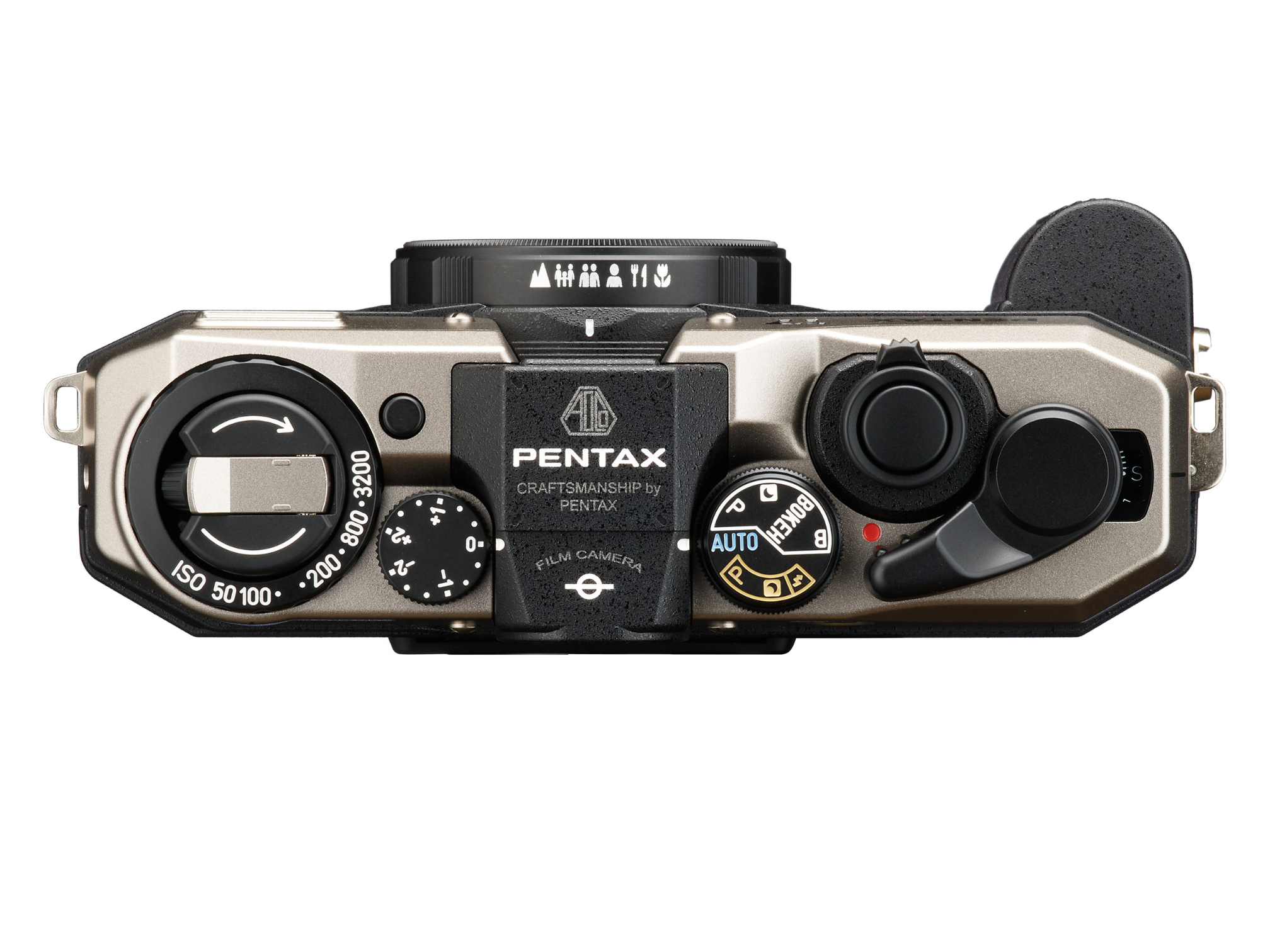 Pentax 17 Film Camera - Product Photo - view from the top