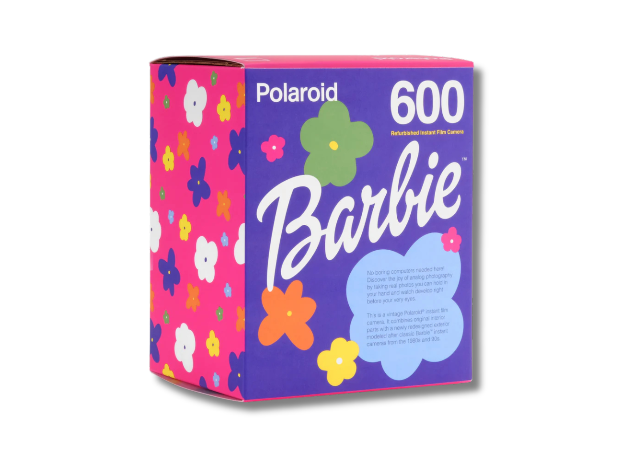 Polaroid 600 Barbie Instant Camera - Refurbished Vintage Camera - boxed, back