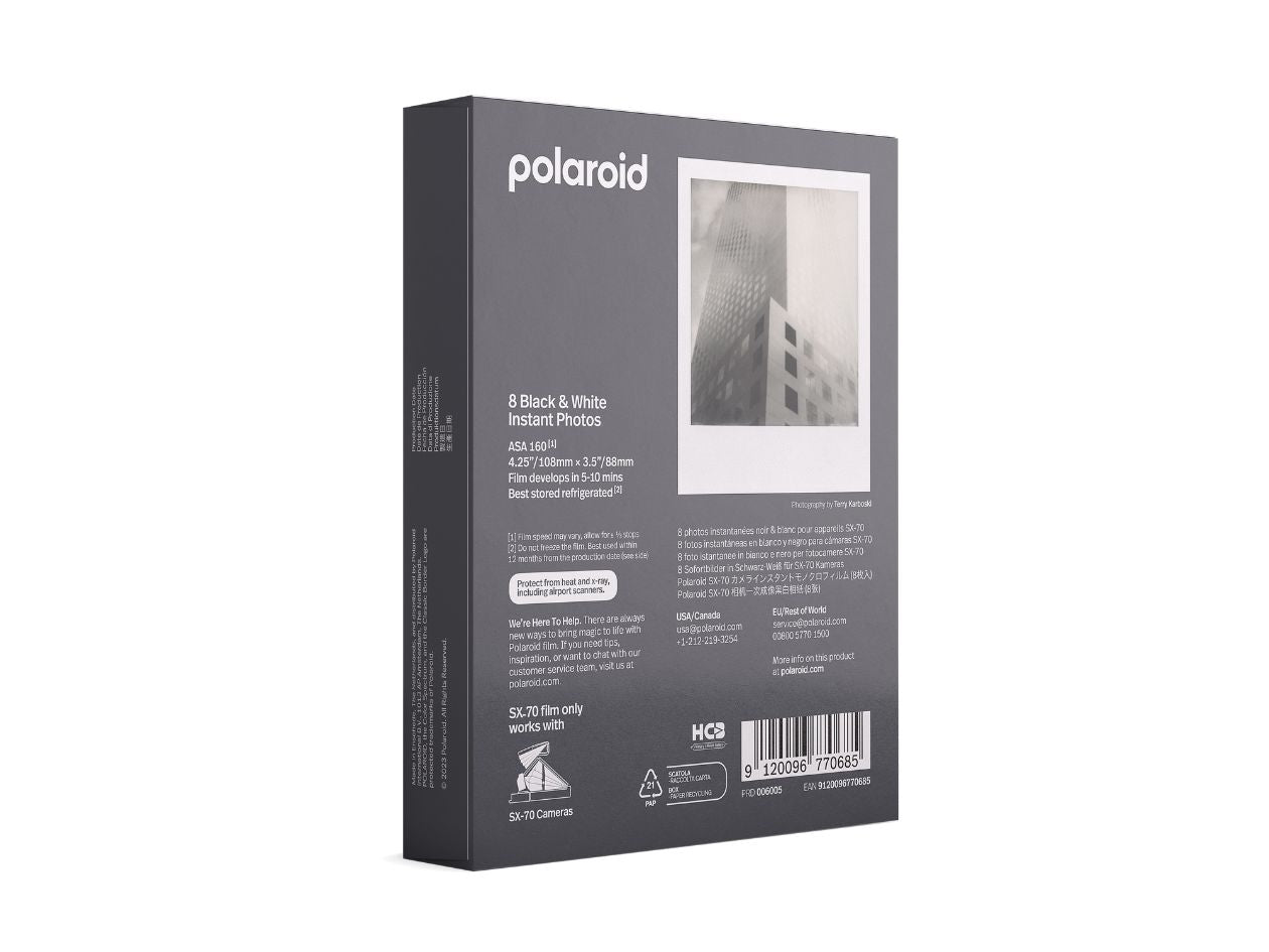 Polaroid SX-70 Film - Black & White - Back of Box