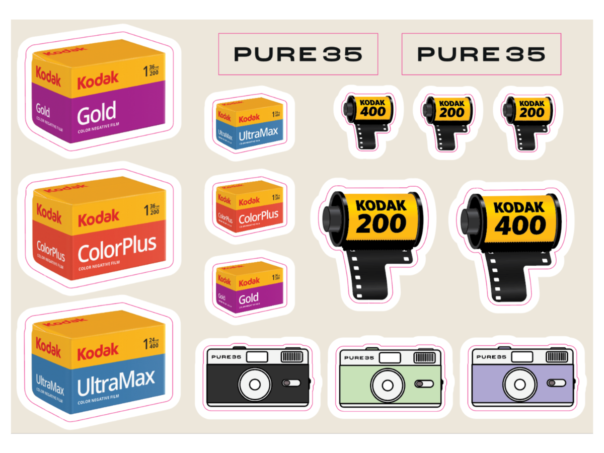 Collection of Kodak film stickers
