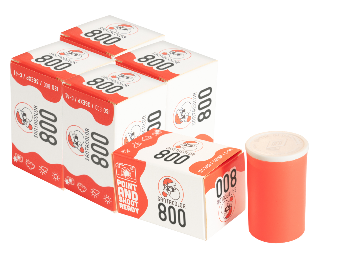 Red films with boxes on a white background