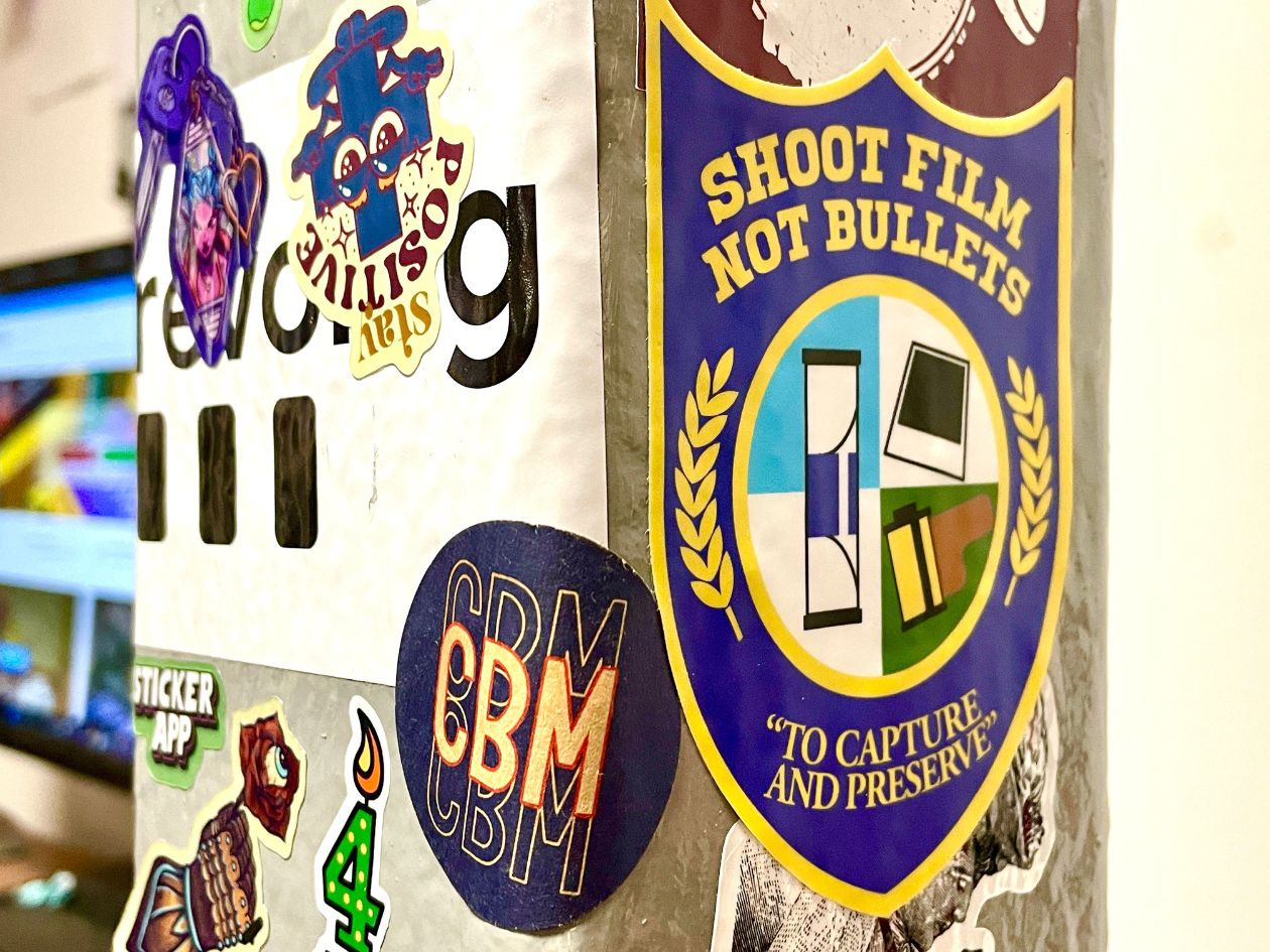 Shoot Film Not Bullets - Film Photography Sticker - Lifestyle