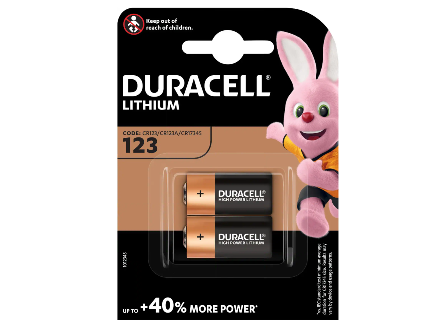 Duracell Lithium CR123A Batteries - 2 Pack