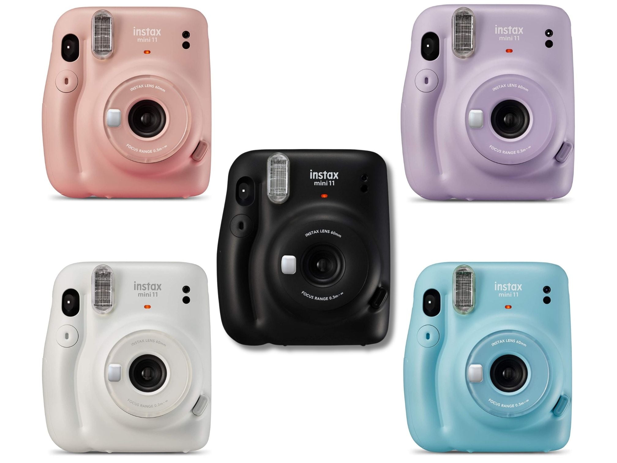 Fujifilm Instax Mini 11 Camera, Film, and Hearts Adapter Bundle