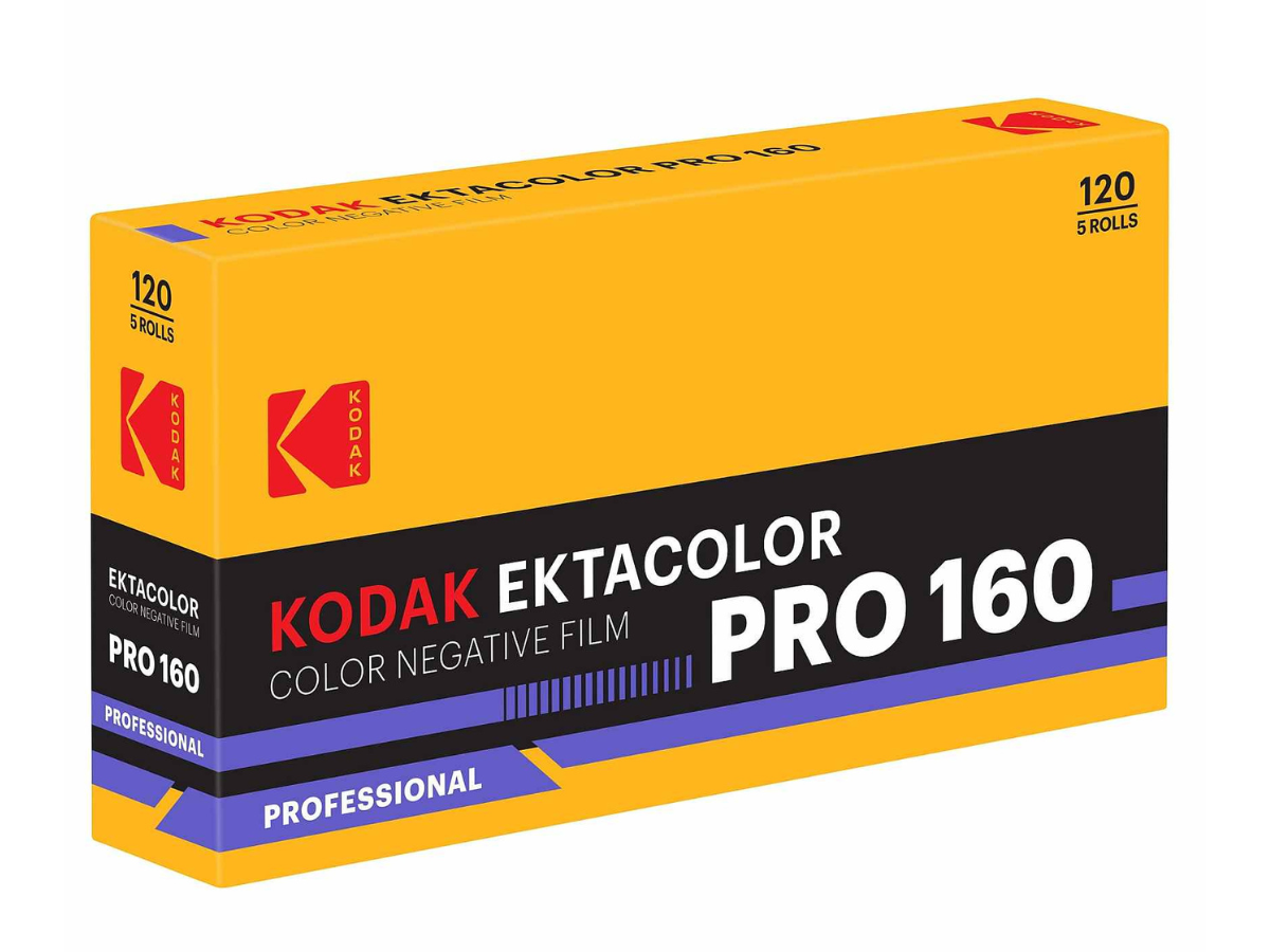Kodak Ektacolor Pro 160 film packaging on a white background