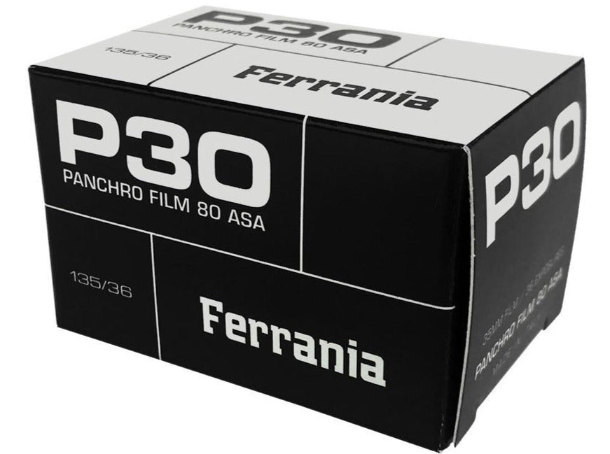 Ferrania P30 Alpha film packaging